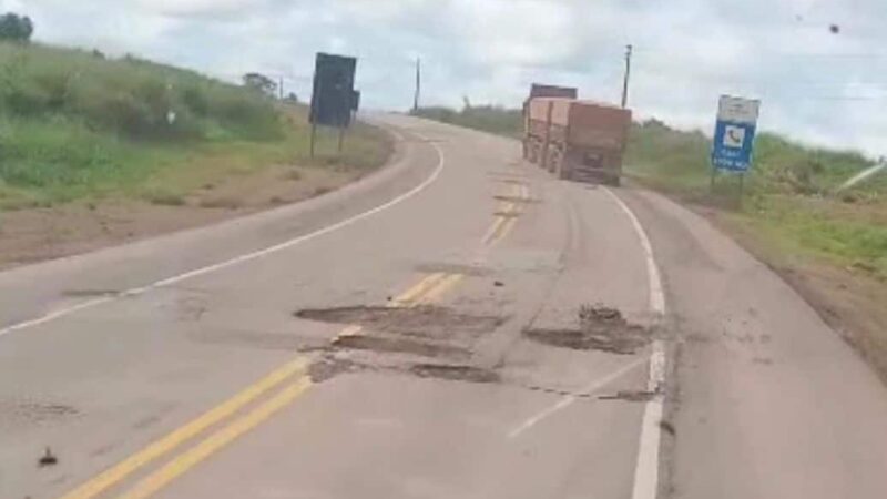 Motoristas relatam descaso em trecho esburacado na BR-163 na região de Guarantã do Norte; vídeo