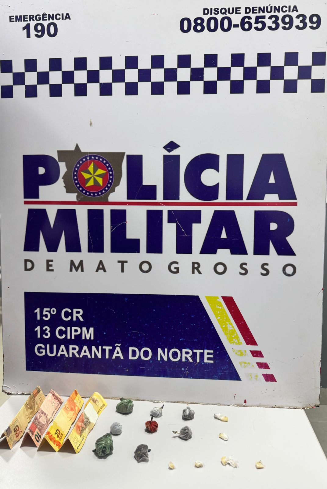 Policia Militar Prendeu rapaz por trafico de droga em Guarantã do Norte