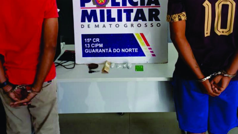 Policia Militar de Guarantã do Norte prendeu dois elementos por trafico de droga