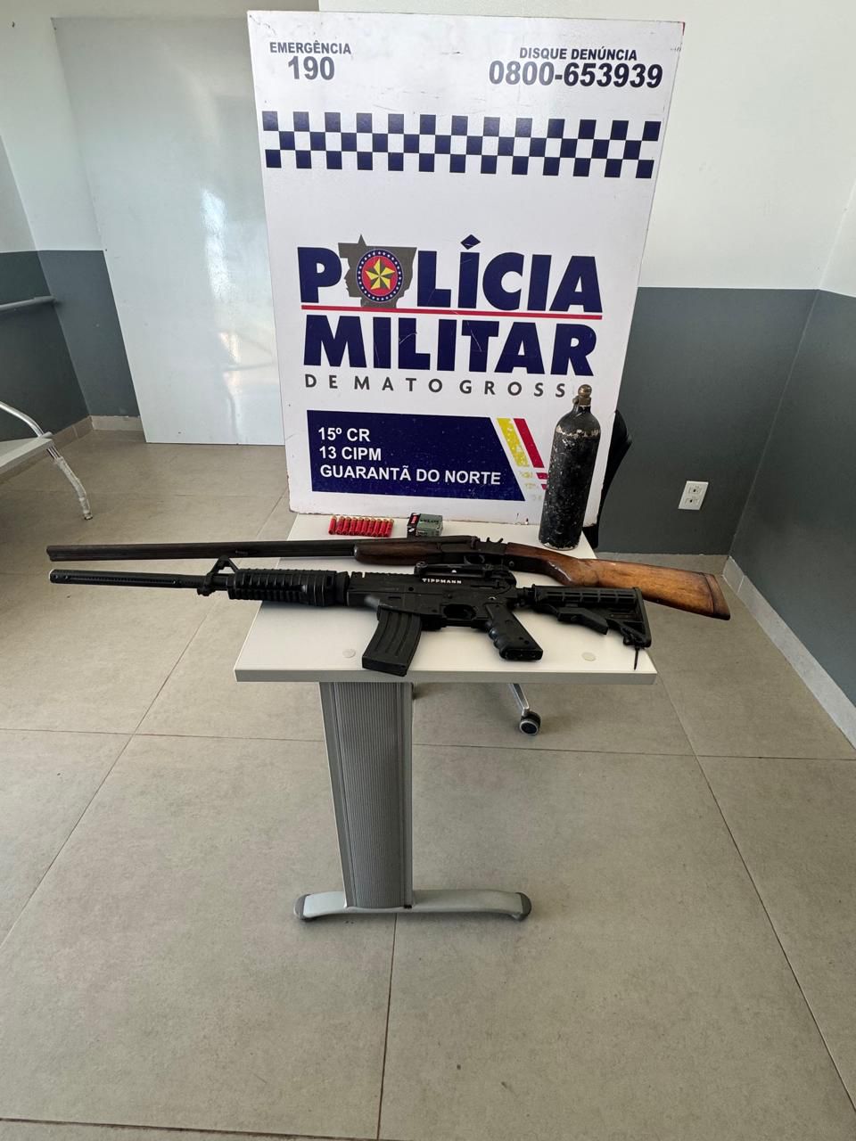 Armas de suspeito de feminicídio morto no Paraguai são apreendidas em Guarantã do Norte