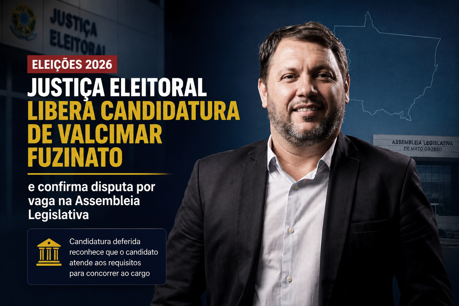 Valcimar Fuzinato está apto a disputar vaga na Assembleia Legislativa de Mato Grosso