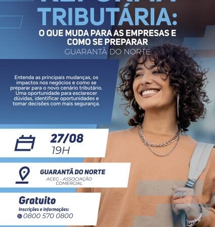 SEBRAE estará realizando uma palestra intitulada “Reforma Tributária”
